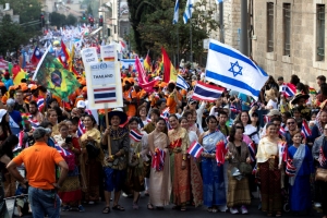 Cristianos evangélicos muestran su devoción por Israel en la marcha de Jerusalén